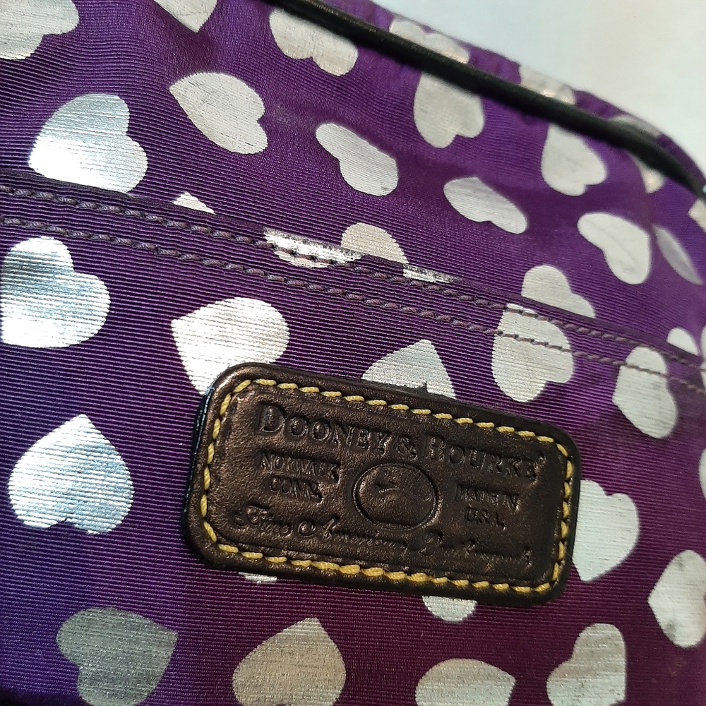 Dooney Bourke Purple Silver Hearts Bag - Picture 4 of 14